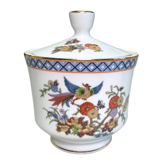 Vtg China Garden Fine China Sugar Bowl w/Lid & Creamer Cup Set Porcelain Japan - Picture 2 of 15